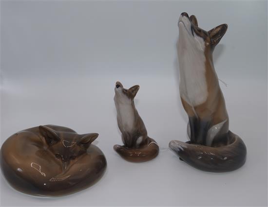Three Copenhagen models of foxes
